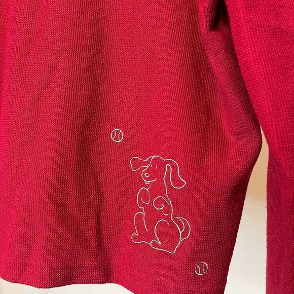 Christopher & Banks Red Dog Paw Print Button Front Cardigan‎ Sweater - Picture 6 of 7